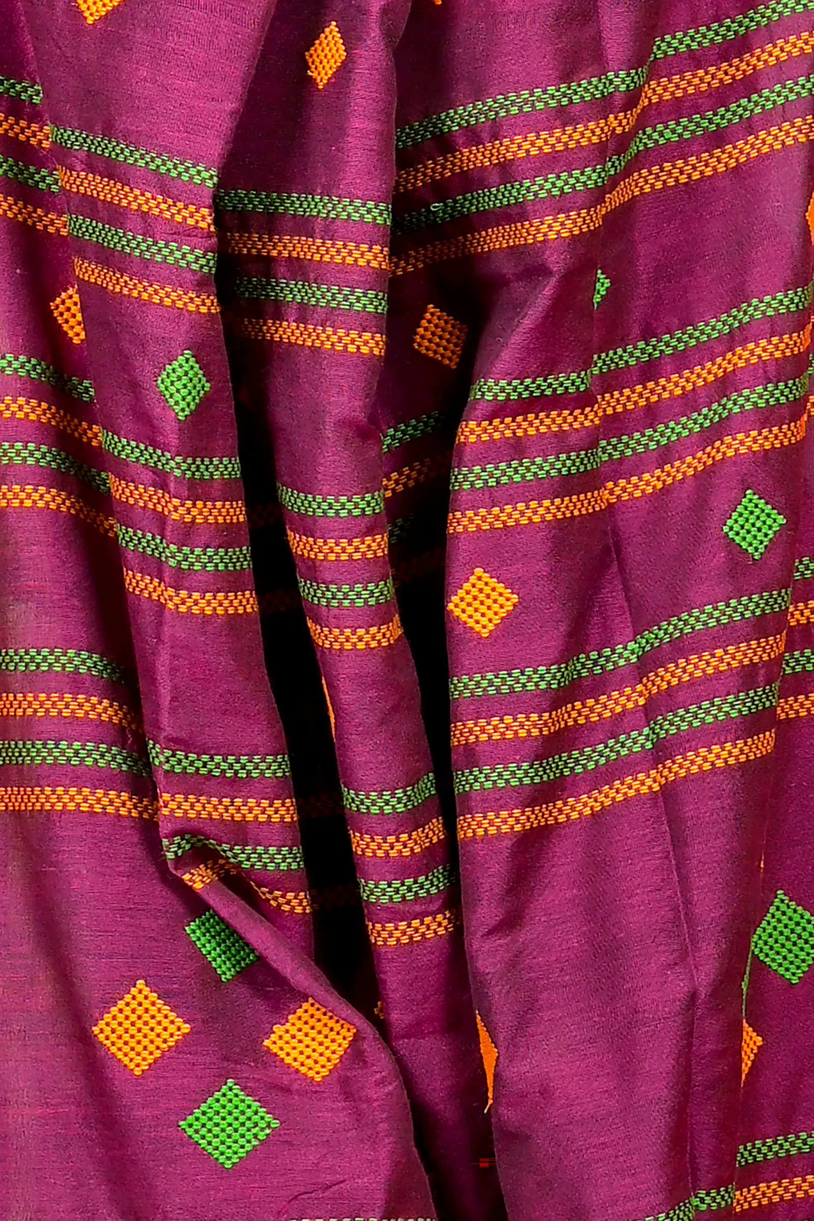 Purple Cotton Blended Parnika Hand Loom Saree (395)